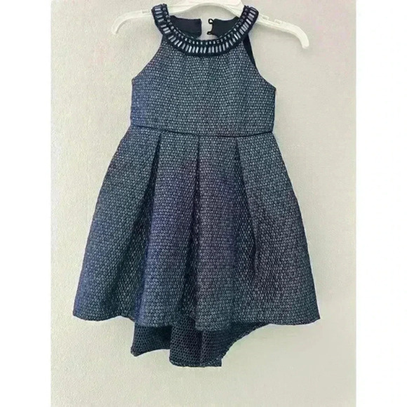 Rare Editions Big Girls Plus Embellished-Neck Jacquard Dress Sz. 4t - Picture 4 of 6